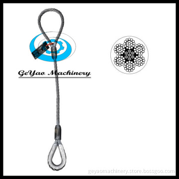 Eye and Thimble Wire Rope Sling 6x25 Bright EIPS IWRC